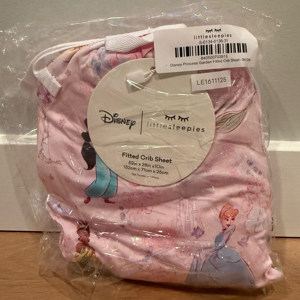 Little Sleepies Princess Garden Crib Sheet - NIB